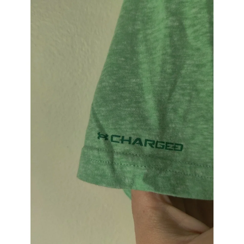 Under Armor Heat Gear Men's L Loose T-shirt New York Green/Black Cotton‎ Blend